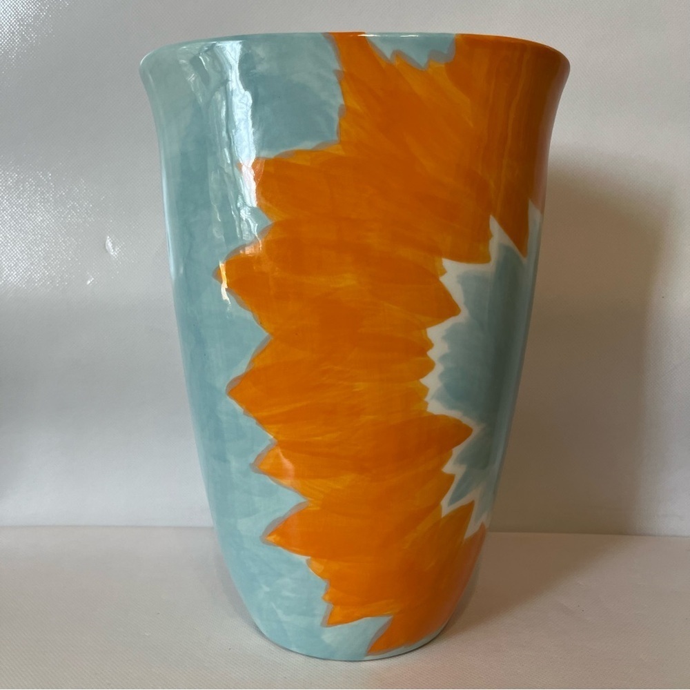 Anthropologie Elnaz Nourizadeh Soul of Color Large Vase Orange Blue
